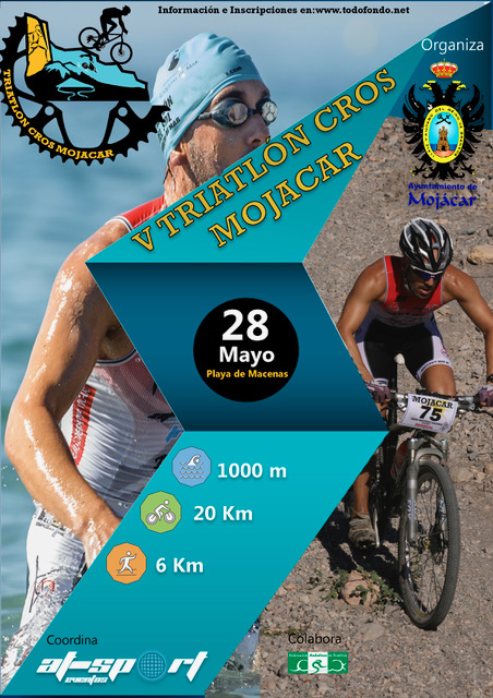 Cartel V Triatlón Cros Mojácar