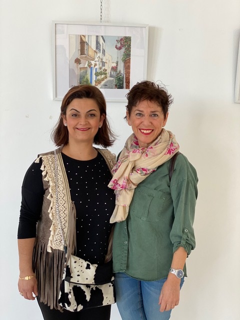 Acuarelista Lourdes Martinez en Mojacar